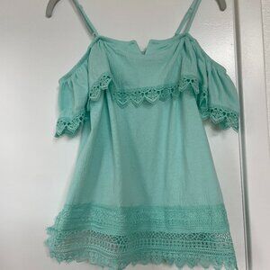 No Boundaries Crochet Trim, Cold Should Top in Mint Green, Size Large, BNG4-ANWX